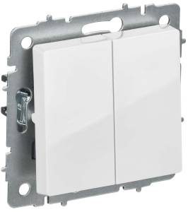 Выключатель 2-клавишный перекрестный IEK Brite BR-V23-0-10-K01 белый