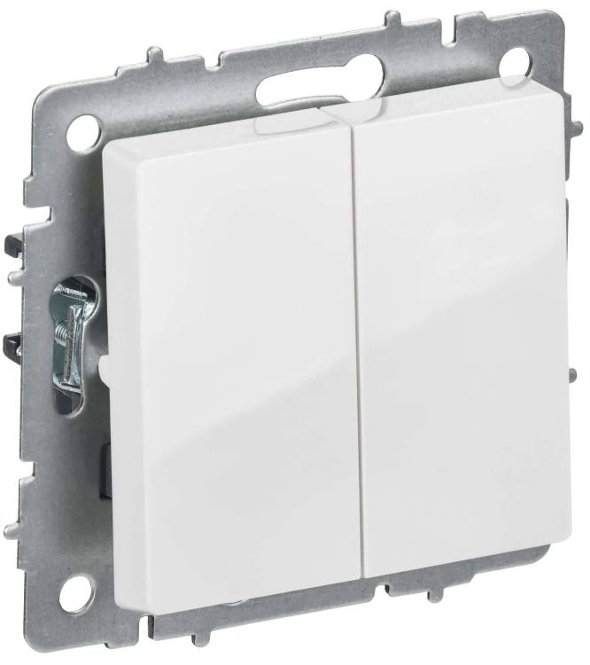 Выключатель 2-клавишный перекрестный IEK Brite BR-V23-0-10-K01 белый