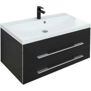 Тумба под раковину Aquanet Верона 90 272429 черный матовый