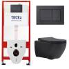 Комплект Tece TC414303270 Инсталляция для унитаза Tece + Унитаз подвесной beWash Bogen безободковый, с сиденьем микролифт, черный матовый
