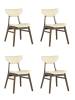 Стул Stool Group Tor LW1903-G PU CREAM GRID-KOROB4 массив гевеи цвет орех, сидение кремовый 4 шт