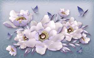 3D Фотообои Artegrafico «Розовая жемчужина в лепестках» FANT-084 акварель