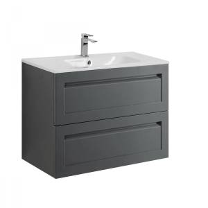 Тумба под раковину Art&Max Platino AM-Platino-800-2C-SO-GM-Cer Серый матовый, 80.2x45.3x55