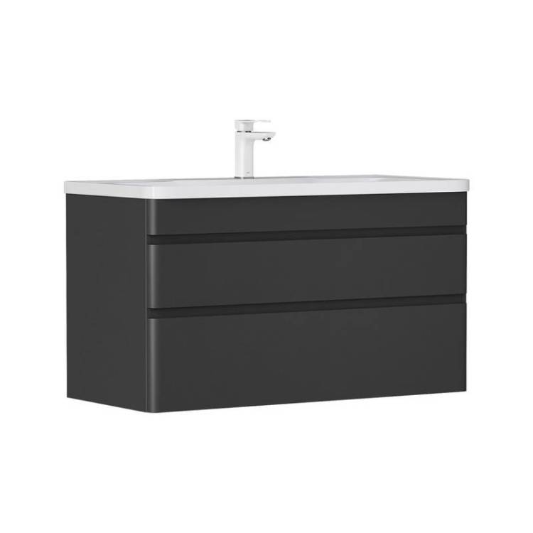 Тумба под раковину Equil Eltoro tpELTR100.2Y-03 подвесная, черный, 99.1x44.8