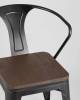 Набор из 4 стульев Stool Group Tolix Arm Wood YD-H440AR-W LG-01 X4 черный глянцевый, темное дерево фото 11