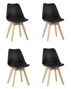 Набор из 4 стульев Stool Group Frankfurt New Y863-V seat black X4 черный
