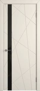Межкомнатная дверь Владимирская Фабрика Дверей Flitta Ivory стекло Black Gloss 600x2000