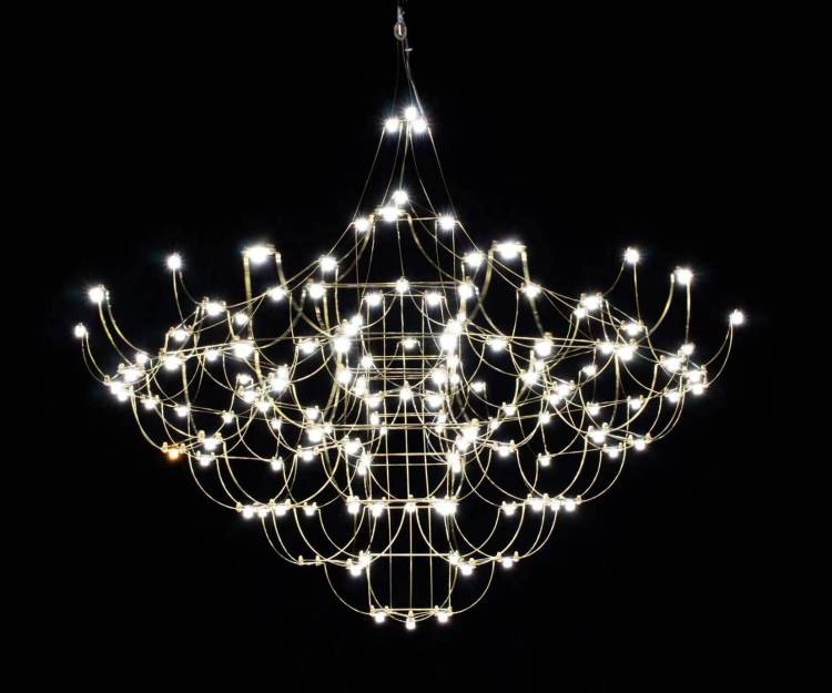 Большая подвесная люстра хрустальная светодиодная Kink Light Галанта 07886-115,02(21)