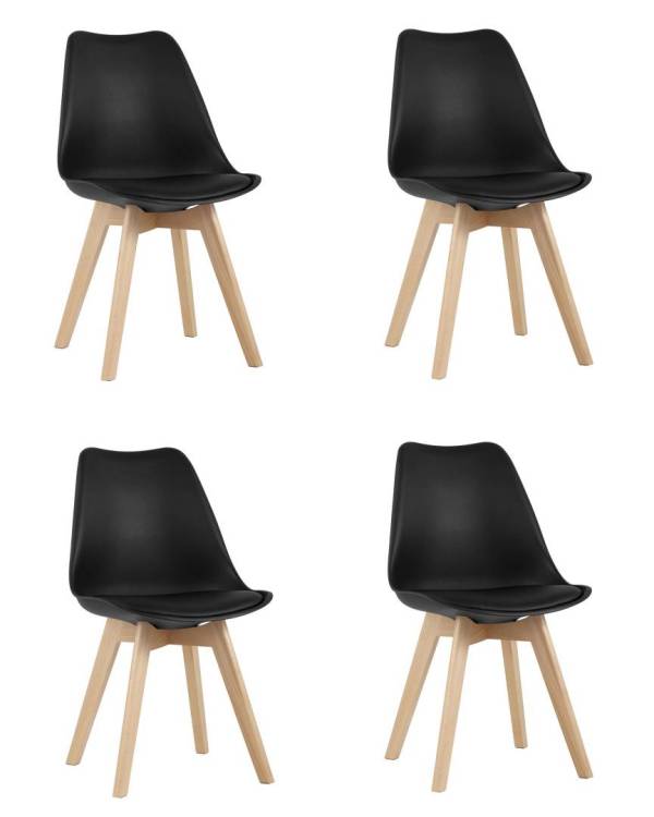 Набор из 4 стульев Stool Group Frankfurt New Y863-V seat black X4 черный