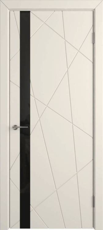Межкомнатная дверь Владимирская Фабрика Дверей Flitta Ivory стекло Black Gloss 600x2000