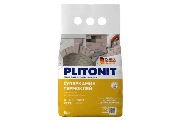 Клей для облицовки печей и каминов Plitonit СуперКамин ТермоКлей 5кг