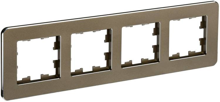 Рамка 4-постовая IEK Brite BR-M42-M-01-K49 латунь