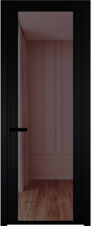 Межкомнатная дверь Profil Doors 2 AGP цвет профиля Черный, стекло безопасное 6 мм золотистая бронза 800x2000