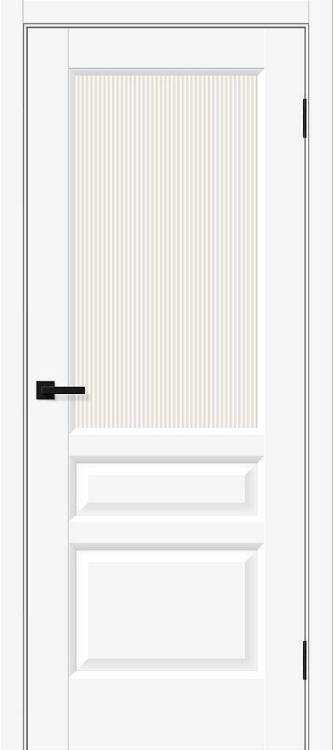 Межкомнатная дверь Bravo Неоклассик-35 полотно White Silk, стекло Magic Moru 700x2000