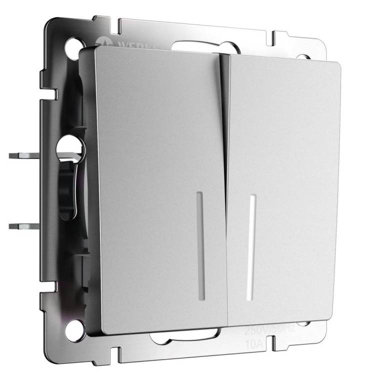 Выключатель двухклавишный проходной с подсветкой Werkel W1122165