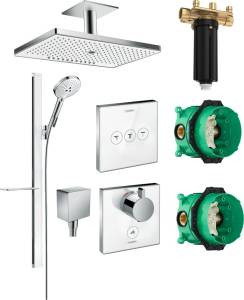 Душевой комплект Hansgrohe Rainmaker Select 460 (3 jet) 24006400 + 27648400 + 26455000 + 15735400 + 15736400