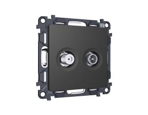 Комплект механизма TV розетки оконечной+SAT Ambrella Volt MA MA913310 графит мягкое касание