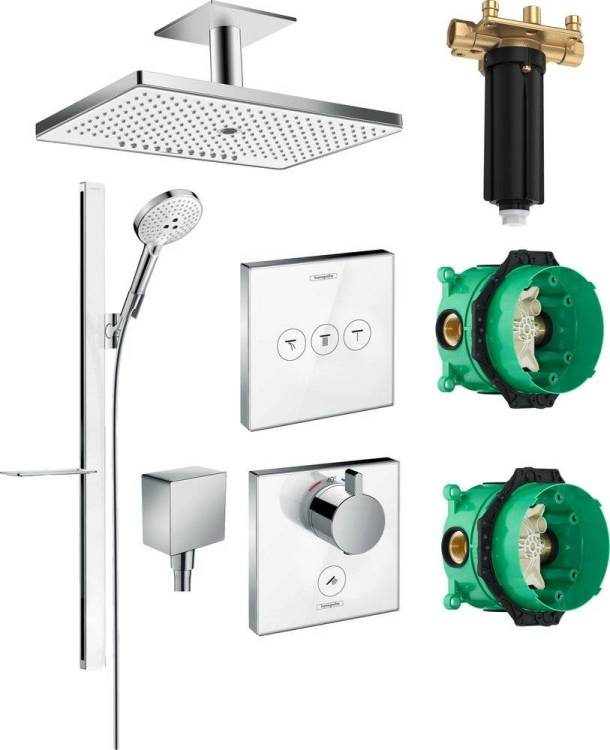 Душевой комплект Hansgrohe Rainmaker Select 460 (3 jet) 24006400 + 27648400 + 26455000 + 15735400 + 15736400