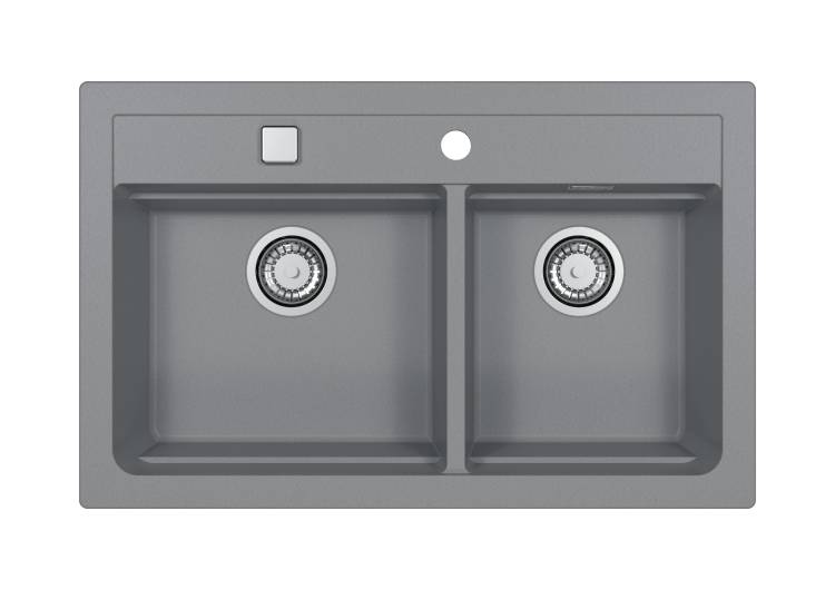 Мойка кухонная Alveus Granital Atrox 50 1132001 Concrete - G81 с сифоном, 79x50