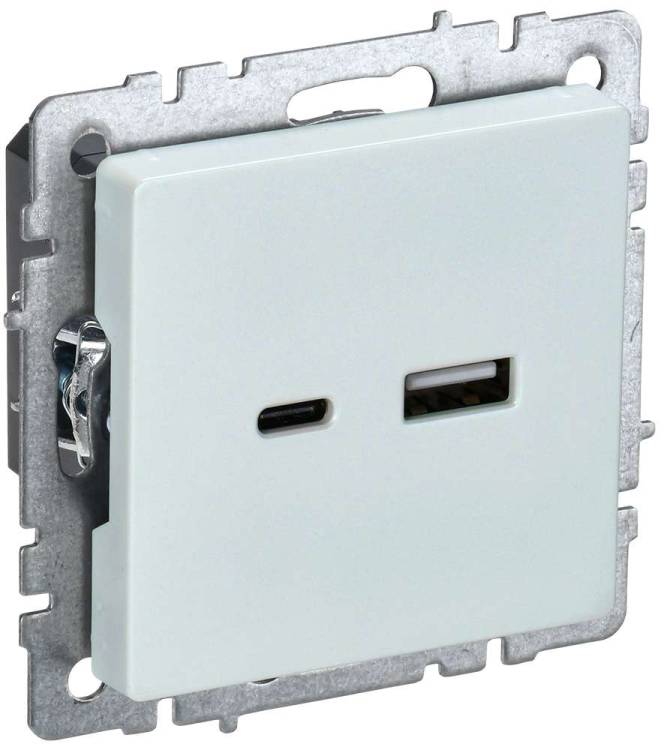 Розетка USB type A+C IEK Brite BR-U22-018-K36 жемчуг