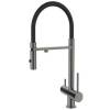 Смеситель для кухни DQ Kitchen DA1462506Grey с подключением к фильтру, гибкий излив, графит