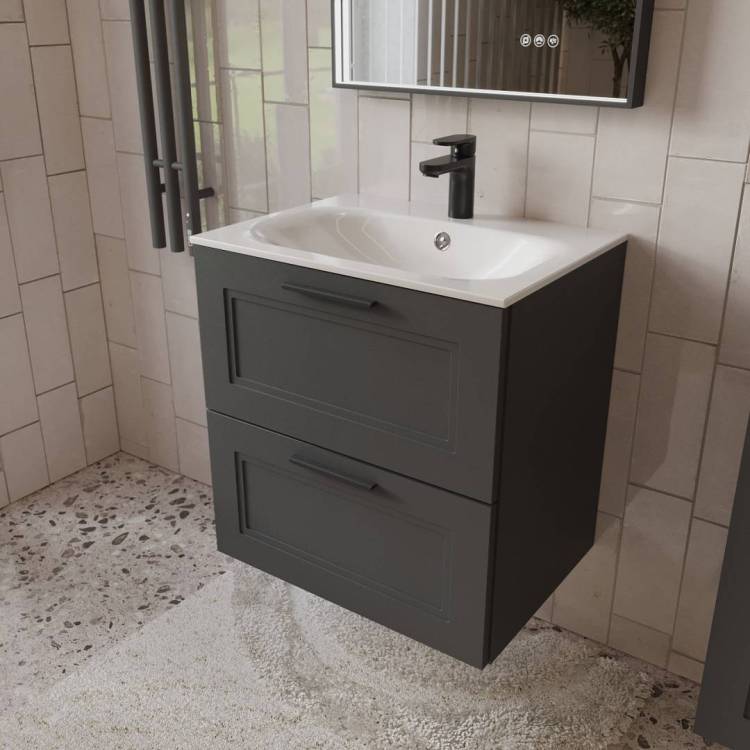 Тумба с раковиной Terminus Classik CLA10602701601O графит , 60x62