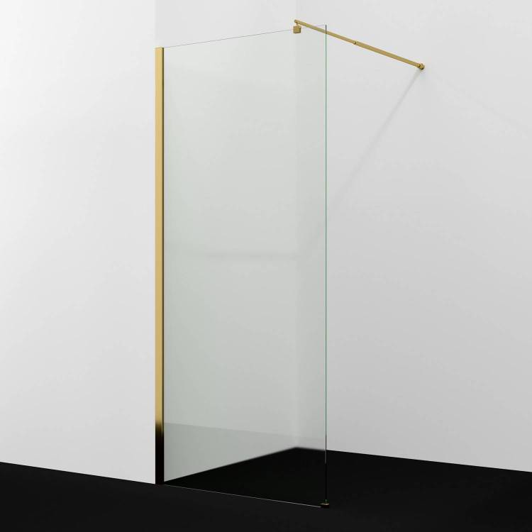Душевая перегородка Wasserkraft Rur 30W46PG профиль глянцевое золото, стекло прозрачное, 110x120x200
