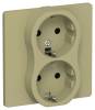 Розетка 2-местная с заземлением IEK Flite FI-R21C-16-1-K26 оливковый