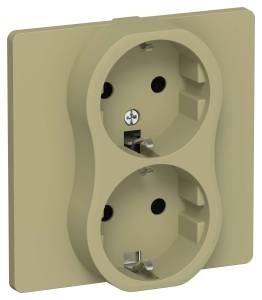 Розетка 2-местная с заземлением IEK Flite FI-R21C-16-1-K26 оливковый