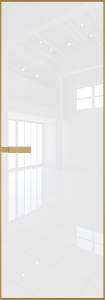 Межкомнатная дверь Profil Doors 1 AGN цвет профиля Золото, стекло безопасное 4 мм lacobel белый лак 700x2000