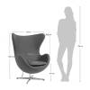 Кресло Bradex Home Egg Style Chair FR 1048 темно-серый, искусственная замша фото 8