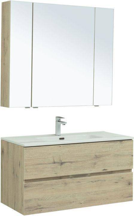 Мебель для ванной Aquanet Алвита New 100 274203 дуб веллингтон белый, 1382x1010x460
