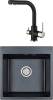 Комплект Paulmark Praktisch PM105152-BLM черный металлик + Смеситель Paulmark Essen Es213011-418 для кухонной мойки, черный металлик