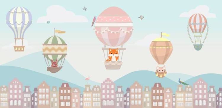 3D Фотообои Artegrafico «Полеты над Амстердамом» KID-131 канвас