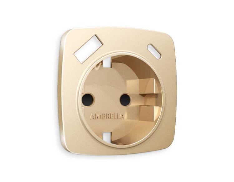 Лицевая панель для электрической розетки с заземлением со шторками 2USB A+C Ambrella Volt Omega OP6100