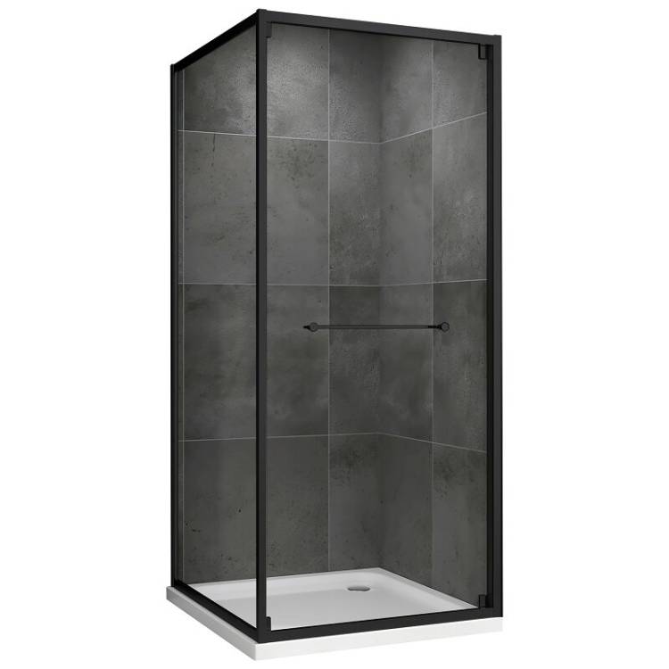 Душевой уголок Abber Schwarzer Diamant AG0A100B 100x195x100, профиль черный, стекло прозрачное