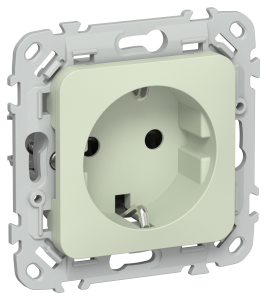 Розетка 1-местная с заземлением и шторками IEK Flite FI-R14-16-K92 панг