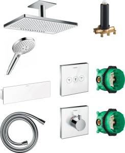 Душевой комплект Hansgrohe Rainmaker Select 460 (2 jet) 24004400 + 26530400 + 28272000 + 26456400 + 15734400 + 15736400