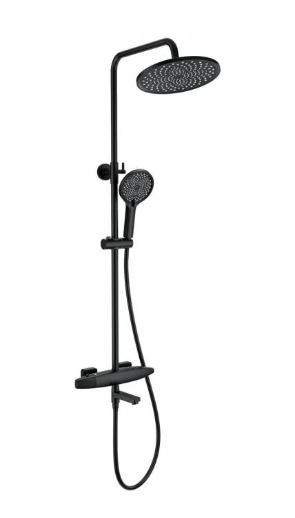 Душевая стойка Wonzon & Woghand WW-B3035-A2-MB с термостатом, черный