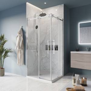 Душевой уголок BelBagno Marino MARINO-AH-2-100/80-C-CR профиль хром, стекло прозрачное, 100x80