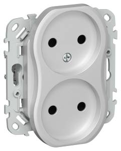 Розетка 2-местная IEK Flite FI-R20-10-K47 алюминий