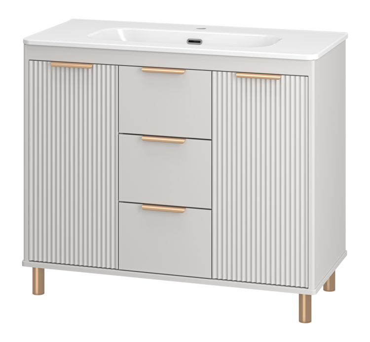 Тумба с раковиной Brevita Рисака УТ000025682 кремовая, 100 см