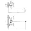 Смеситель для ванны Decoroom DR51 DR51045-White двуручный универсальный с поворотным изливом 300 мм Хром/белый фото 2
