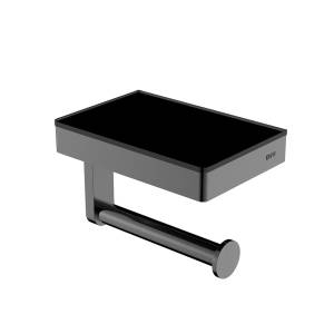 Держатель туалетной бумаги Black&White GA-9620GM с полкой, оружейная сталь