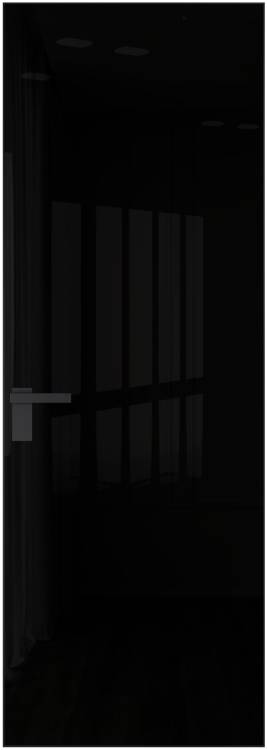 Межкомнатная дверь Profil Doors 1 AGK цвет профиля Черный, стекло безопасное 4 мм lacobel черный лак 600x2000