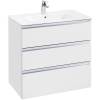 Тумба с раковиной Roca The Gap 80, 3 ящика, белый глянец