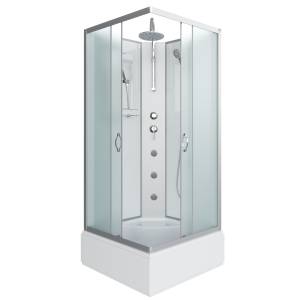 Душевая кабина Niagara Classic NG-1108-14BKTG (900x900x2100-2400) со средним поддоном (26см), с полкой