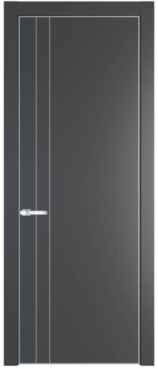 Межкомнатная дверь Profil Doors 12 PE полотно Графит, кромка алюминиевая с четырех сторон матовая, алюминиевый молдинг 3мм 800x2000