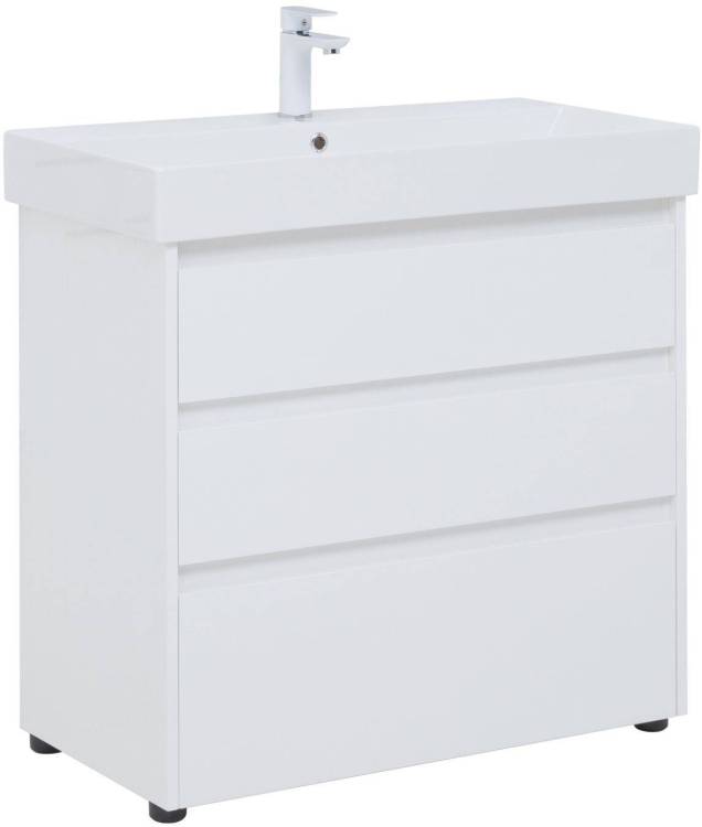Тумба под раковину Aquanet Nova Lite 00302475 85 белый глянец, 3 ящика