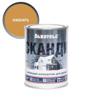 Антисептик для древесины кроющий акриловый Акватекс Сканди полуматовый, имбирь 0.75 л